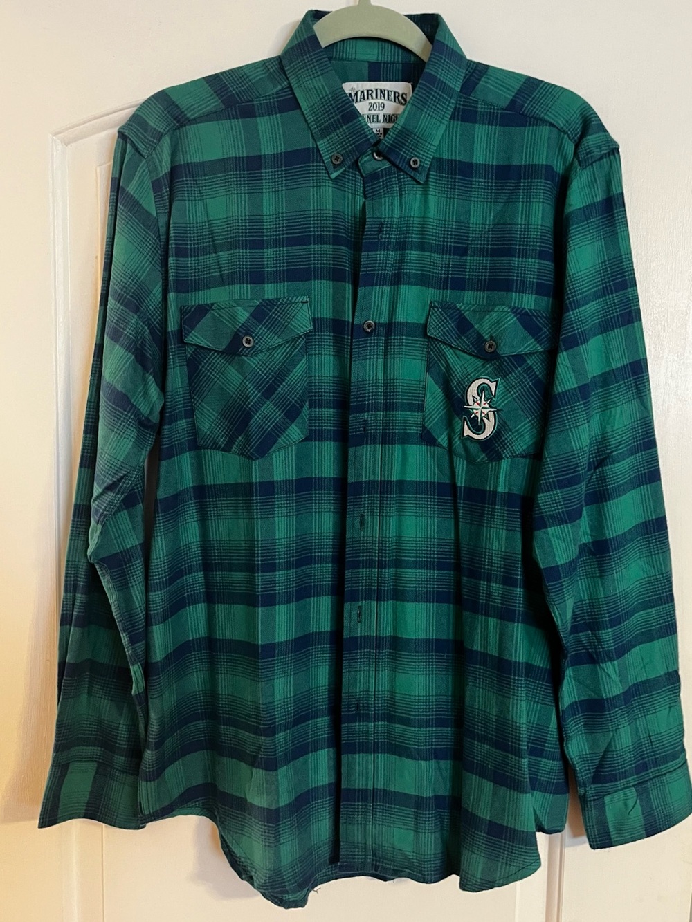 Seattle Mariners Green Plaid Button-Up Shirt